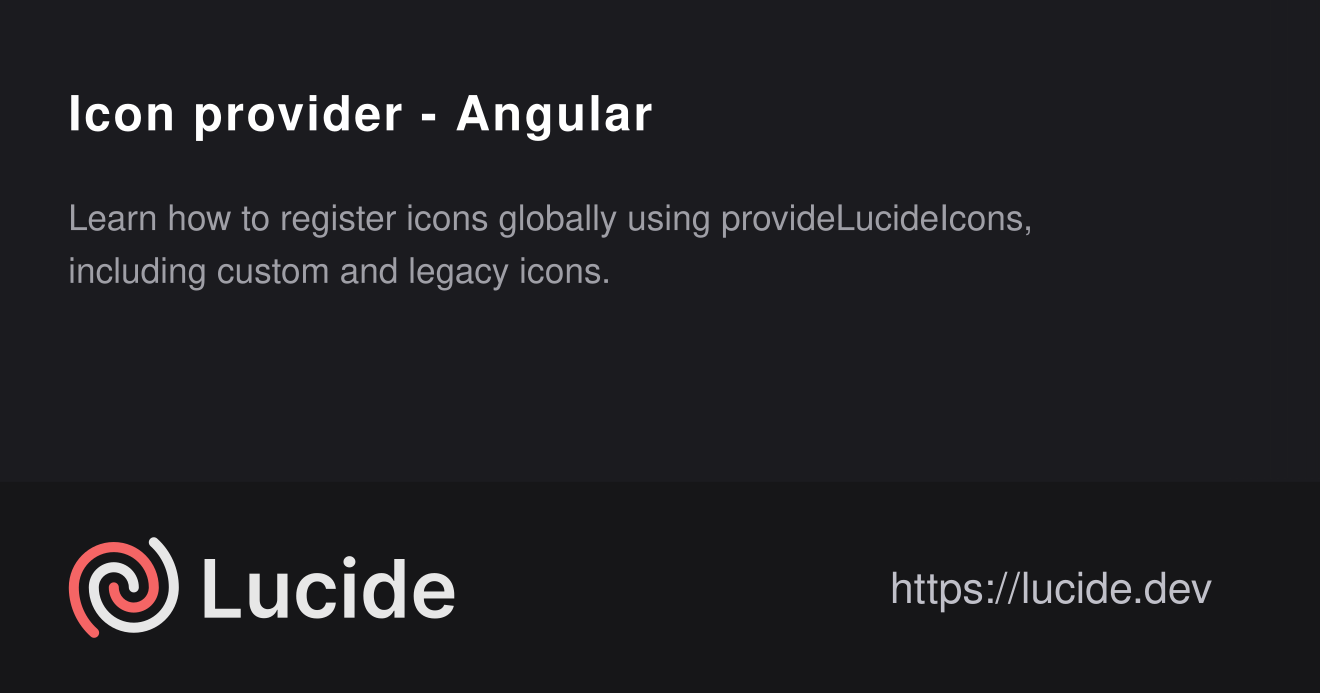 Icon provider - Angular – Lucide