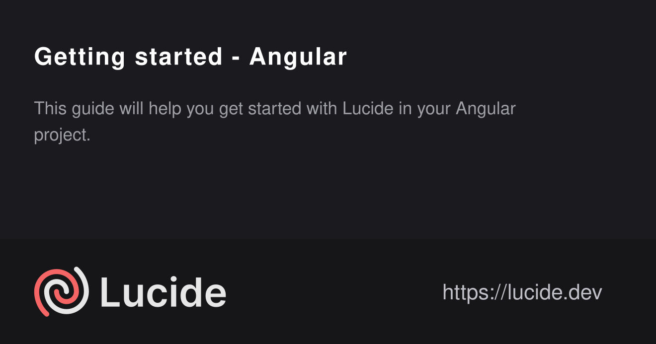 Getting started - Angular – Lucide