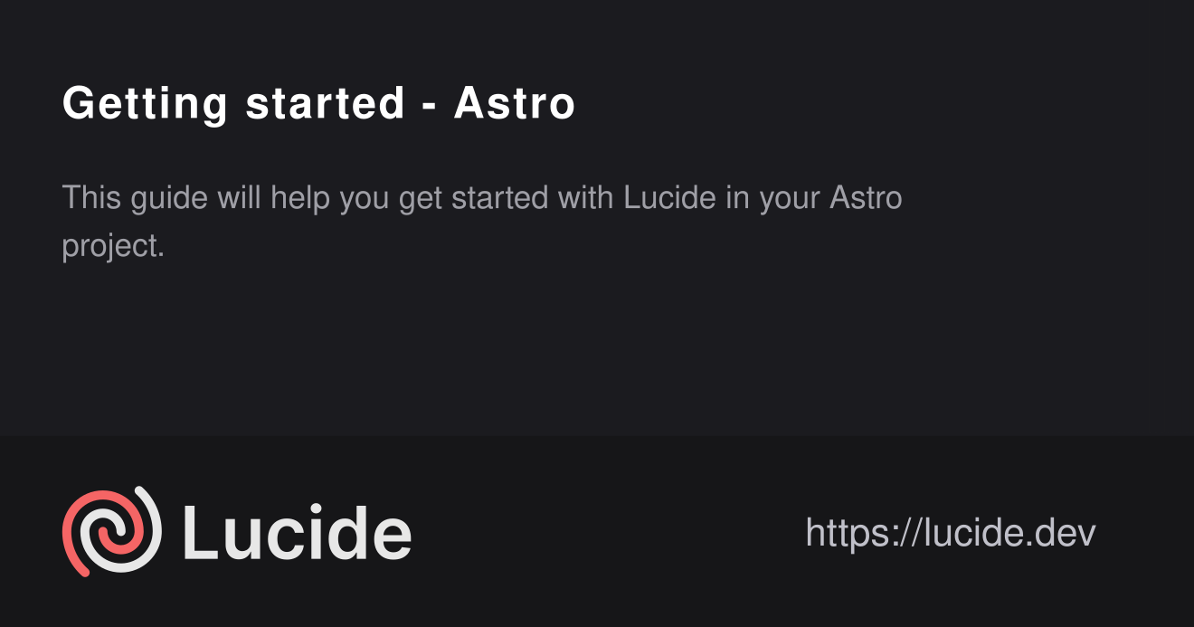 Getting started - Astro – Lucide