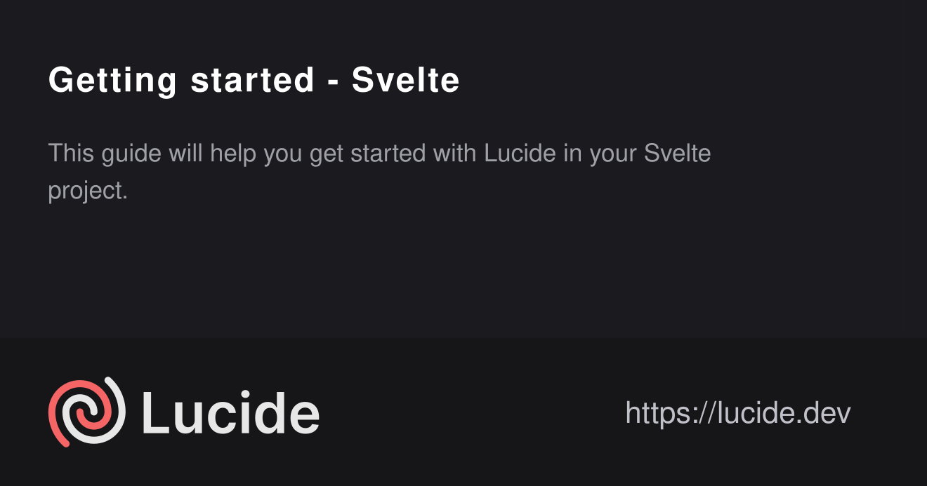Getting started - Svelte – Lucide