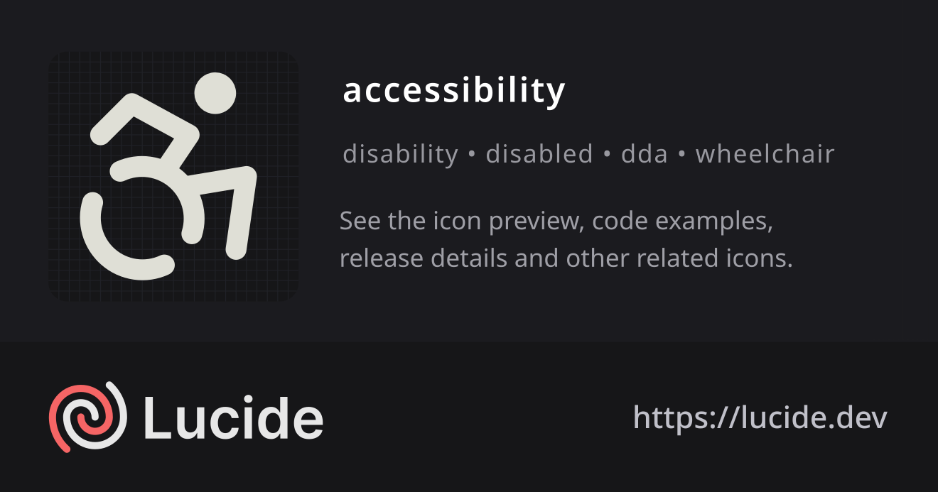accessibility icon details – Lucide