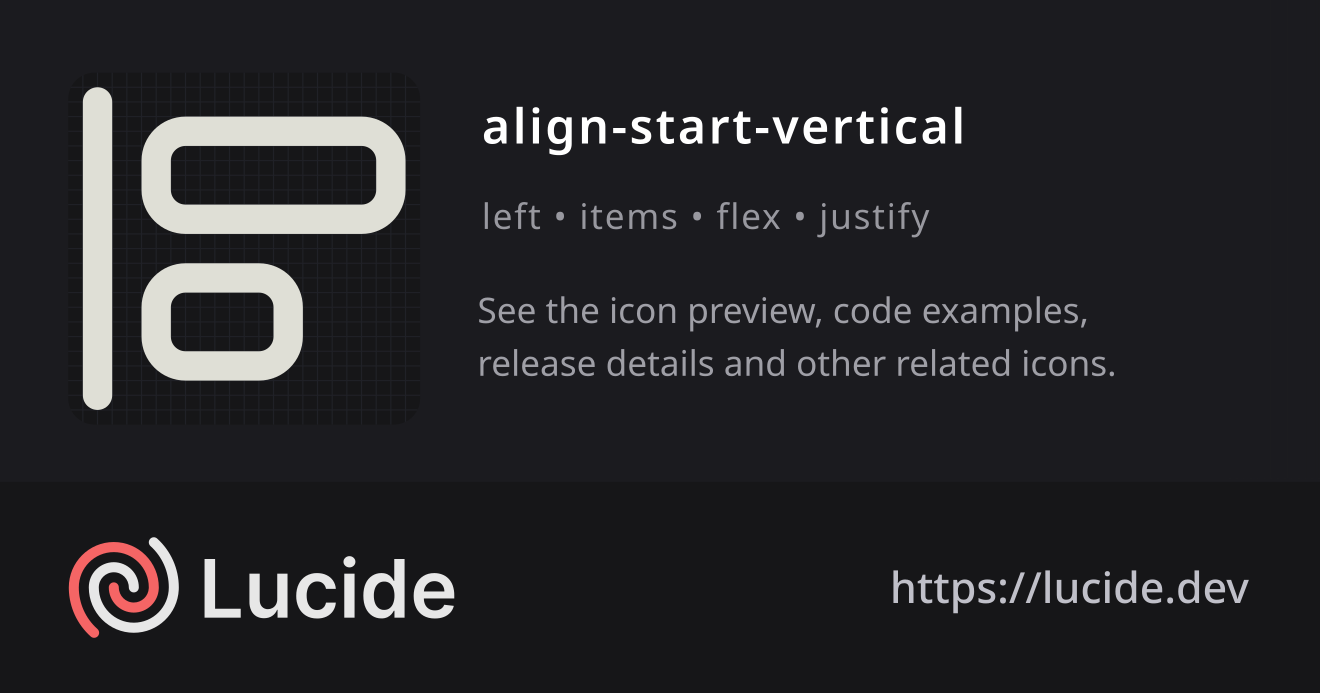 align-start-vertical icon details – Lucide