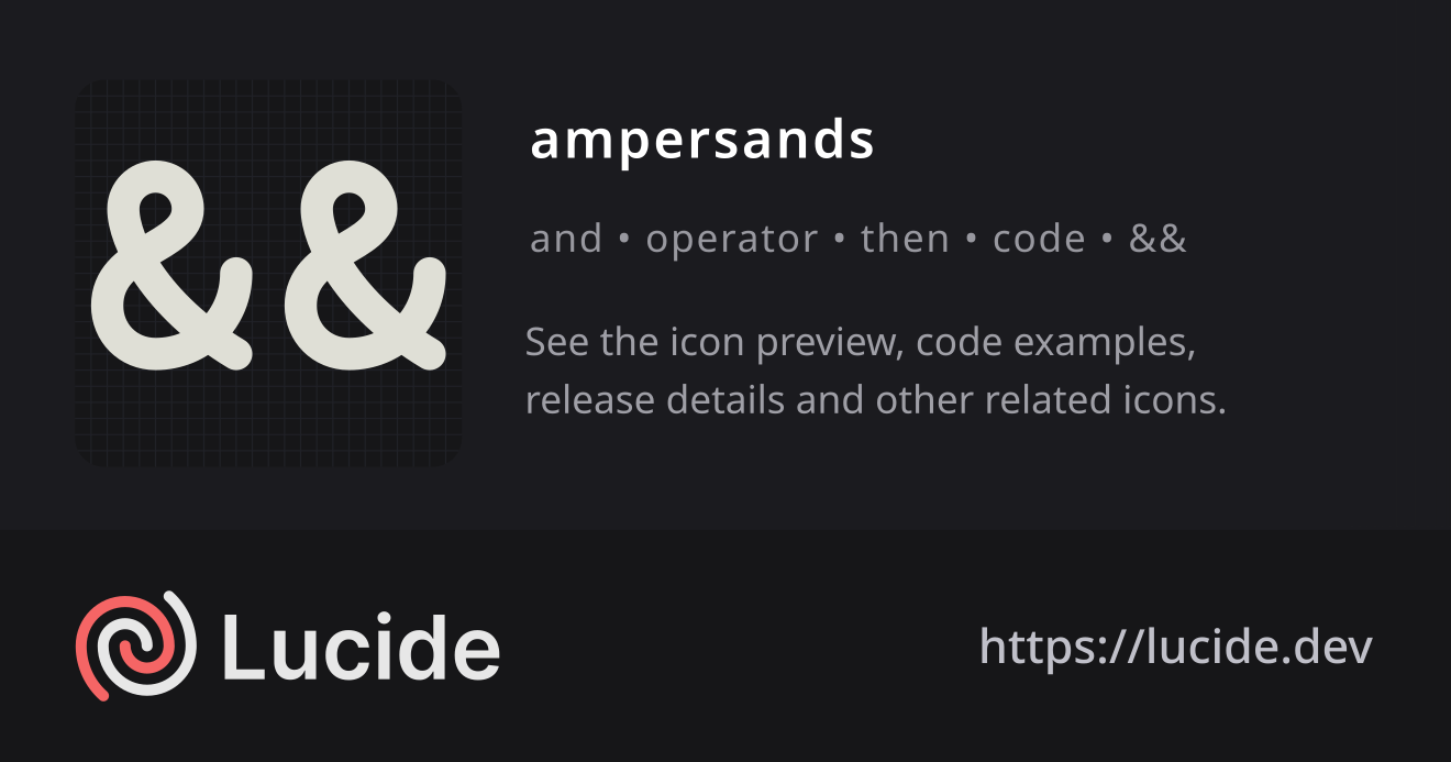 ampersands icon details – Lucide