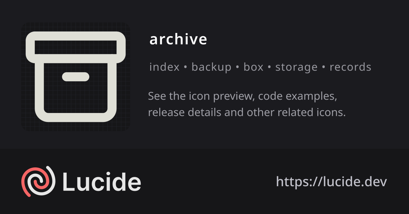 archive icon details – Lucide