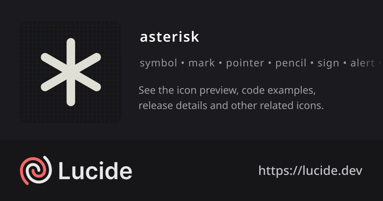 asterisk icon details – Lucide