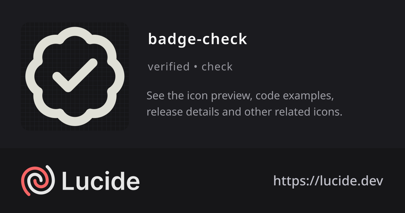 badge-check icon details – Lucide