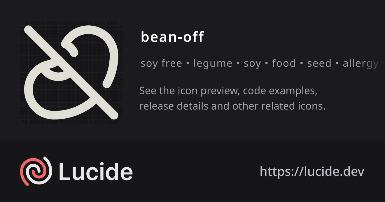 bean-off icon details – Lucide