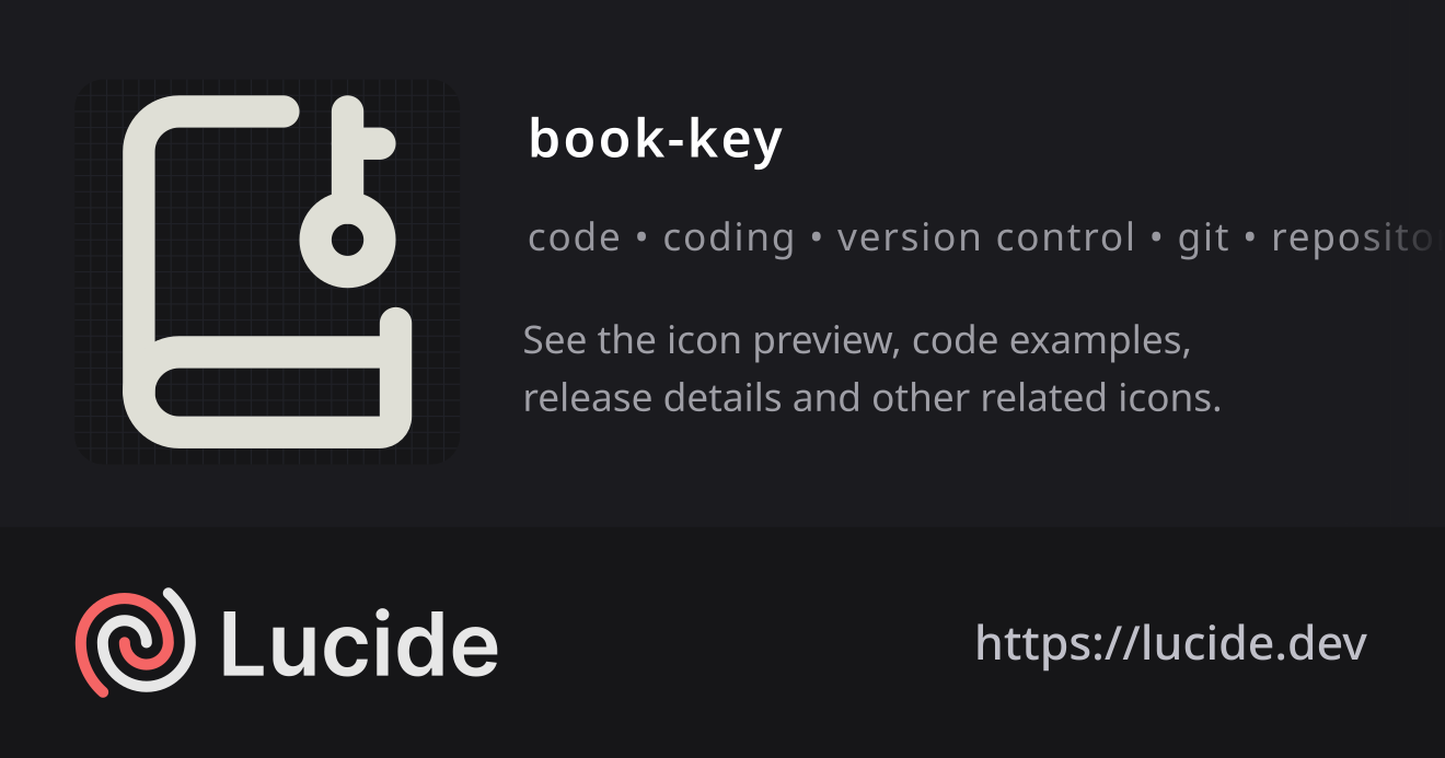 book-key icon details – Lucide