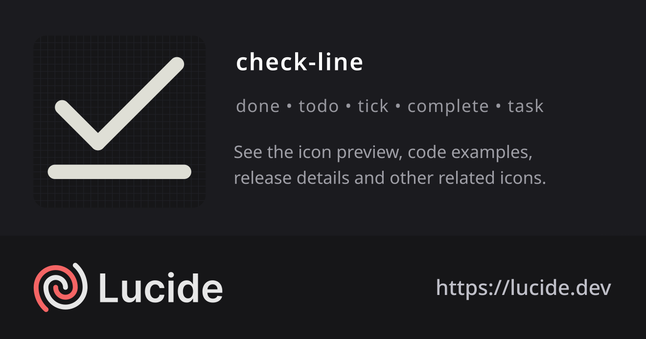 check-line icon details – Lucide