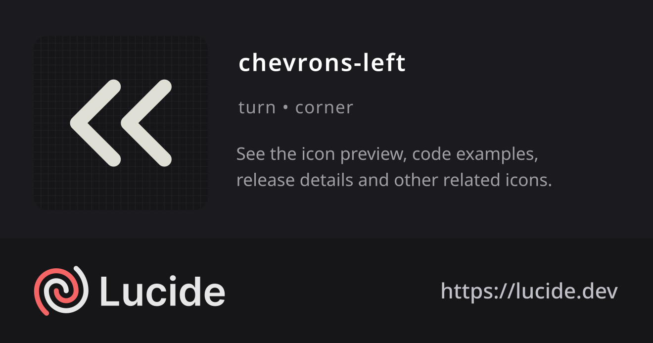 chevrons-left icon details – Lucide