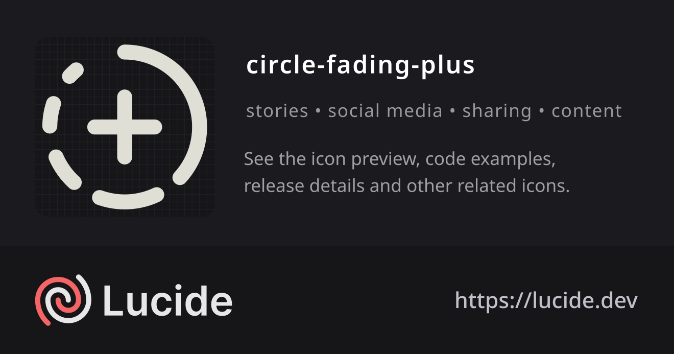 circle-fading-plus icon details – Lucide