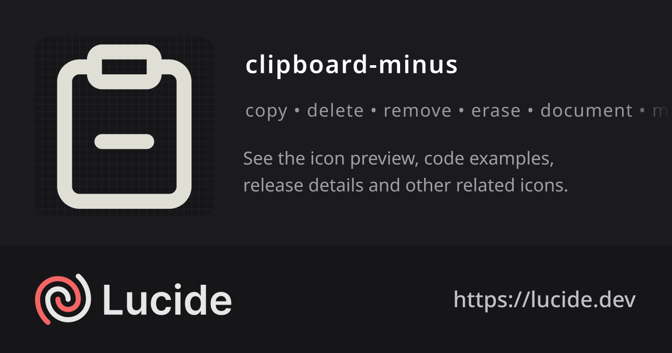 clipboard-minus icon details – Lucide