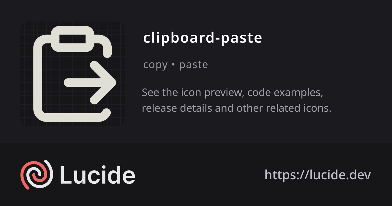 clipboard-paste icon details – Lucide