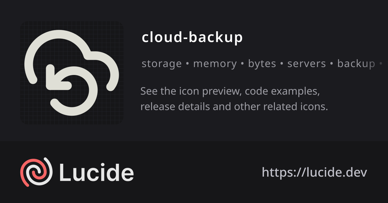 cloud-backup icon details – Lucide