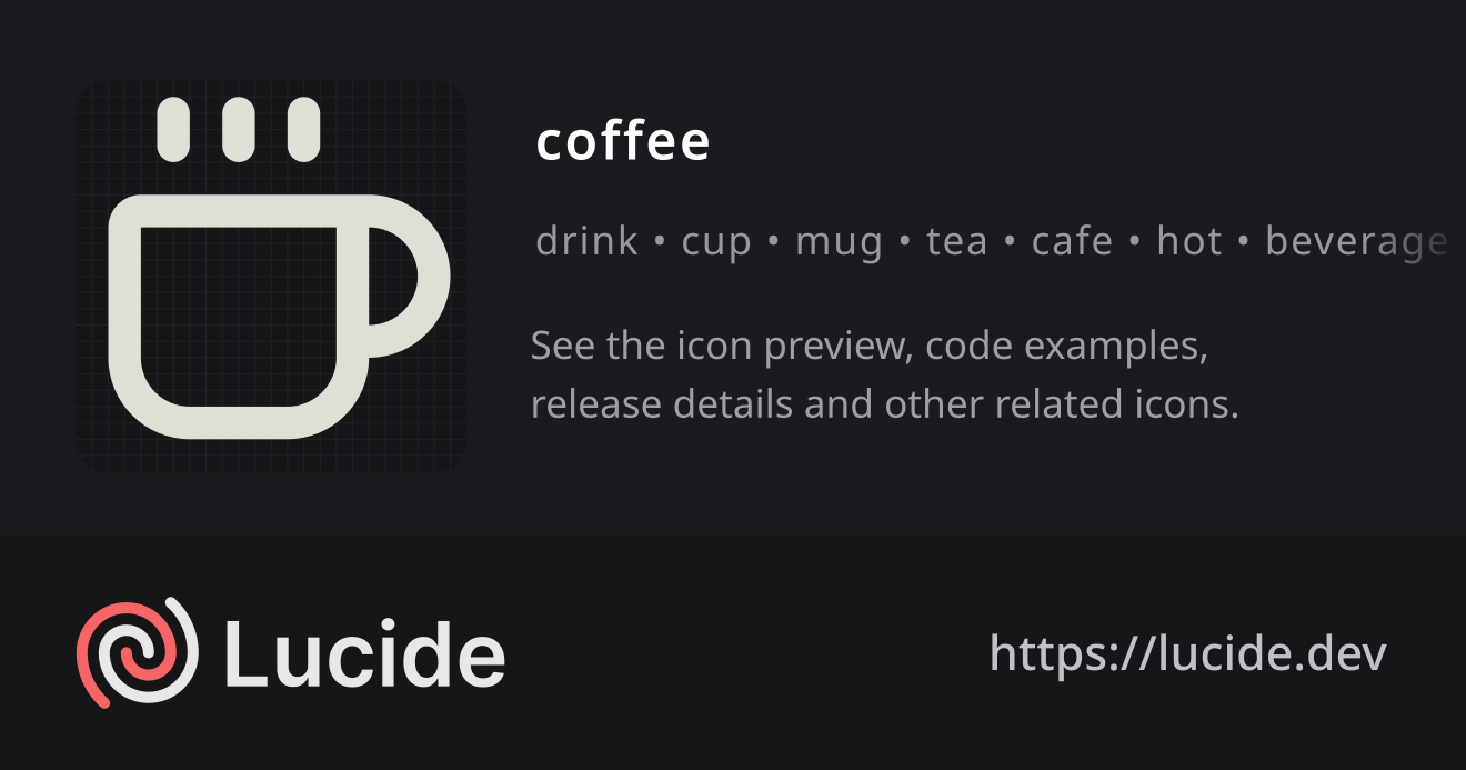 coffee icon details – Lucide