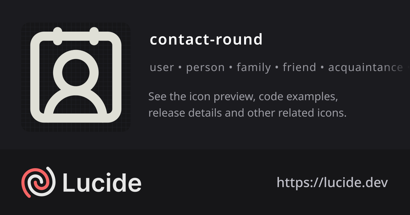 contact-round icon details – Lucide