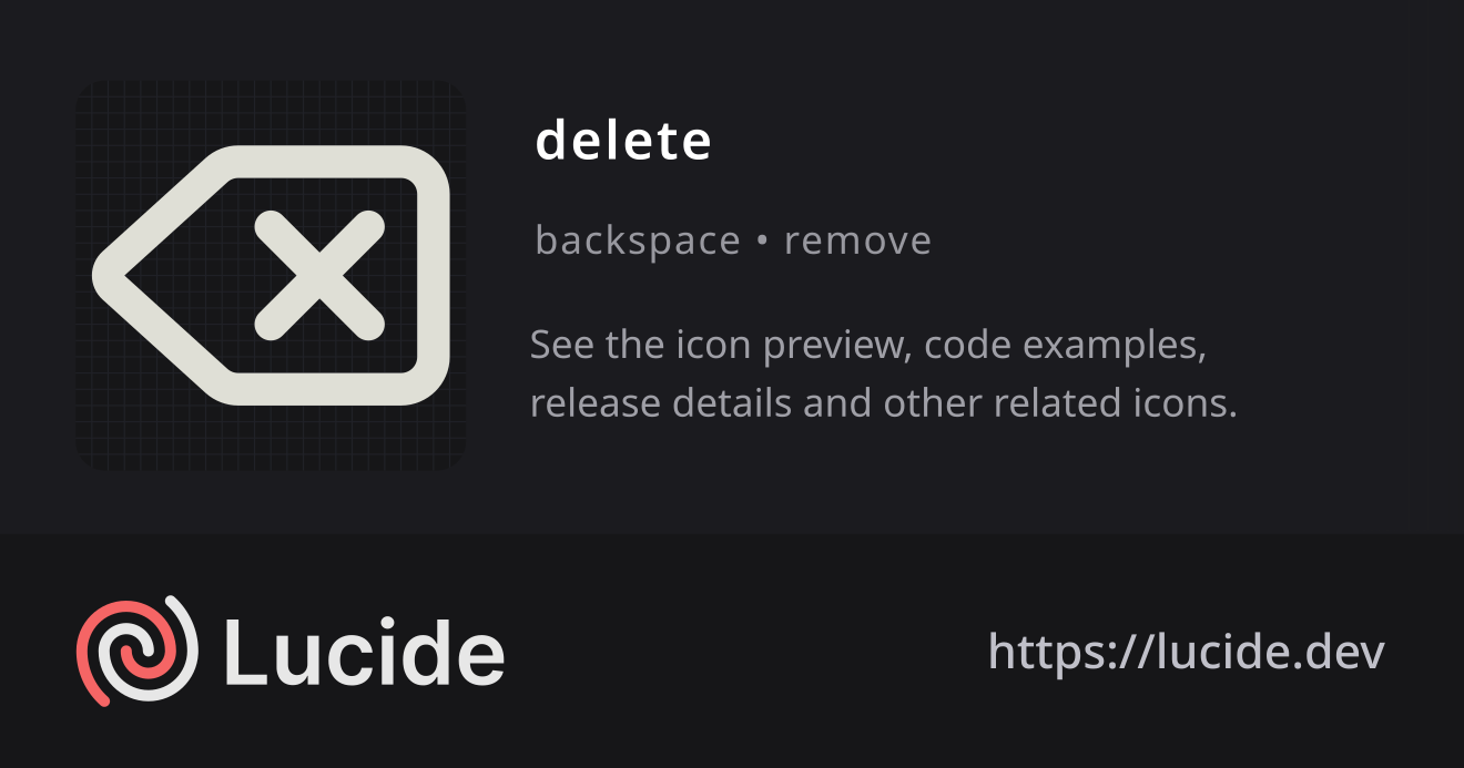 delete icon details – Lucide