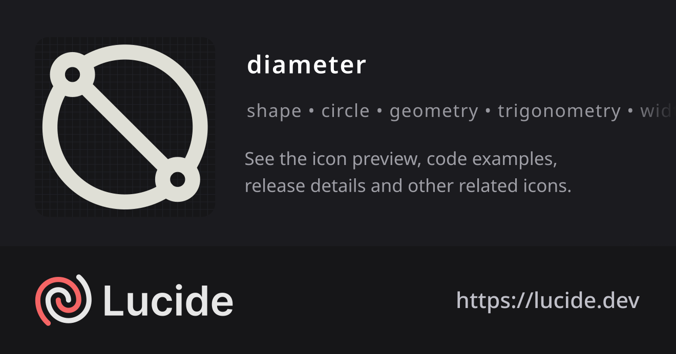 diameter icon details – Lucide