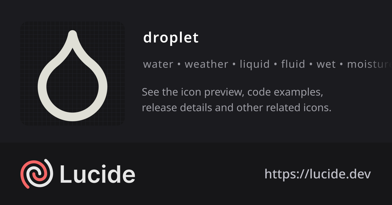 droplet icon details – Lucide