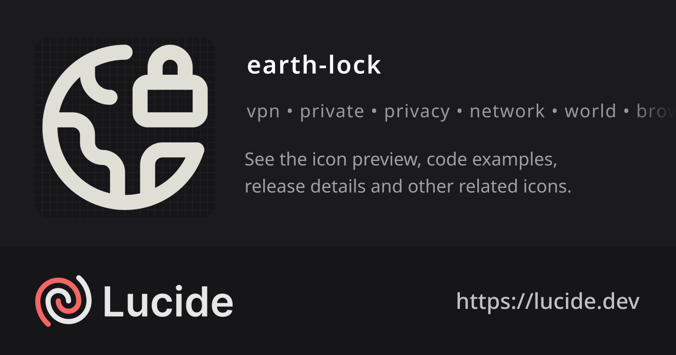 earth-lock icon details – Lucide
