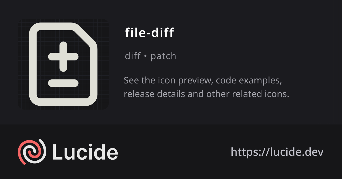 file-diff icon details – Lucide