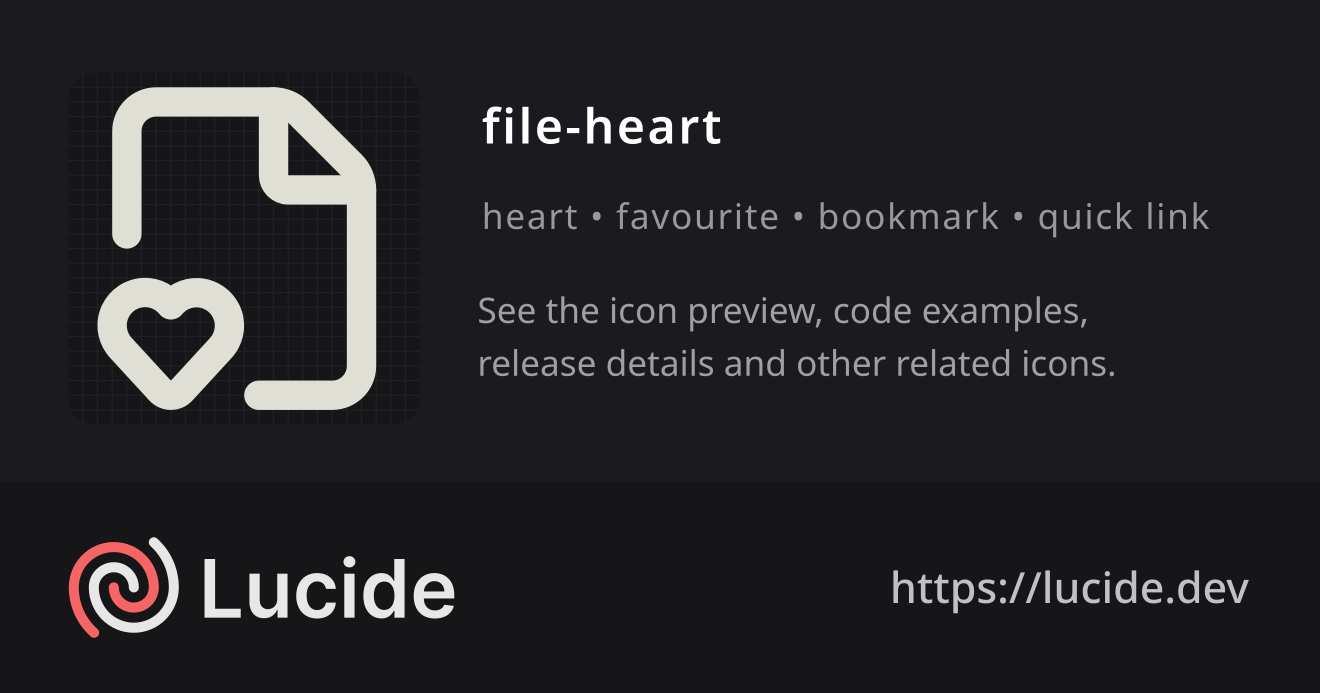 file-heart icon details – Lucide