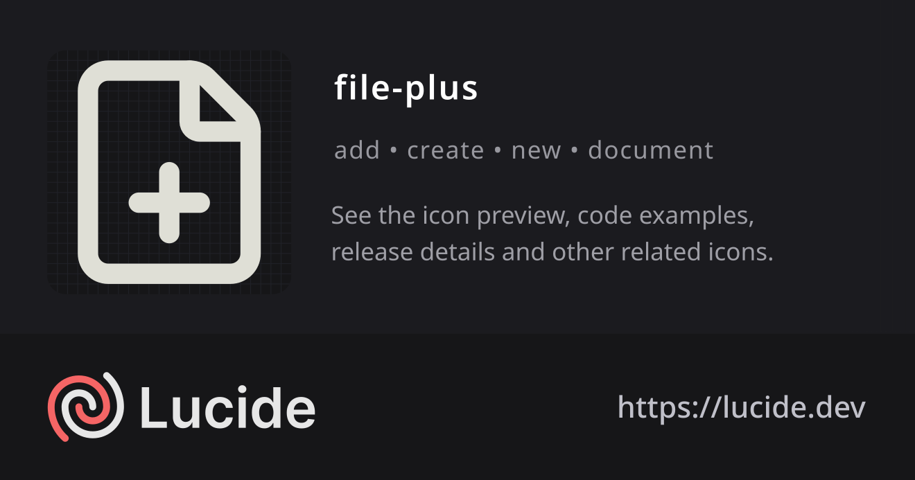 file-plus icon details – Lucide
