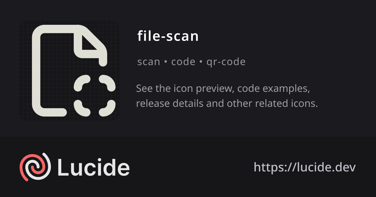 file-scan icon details – Lucide