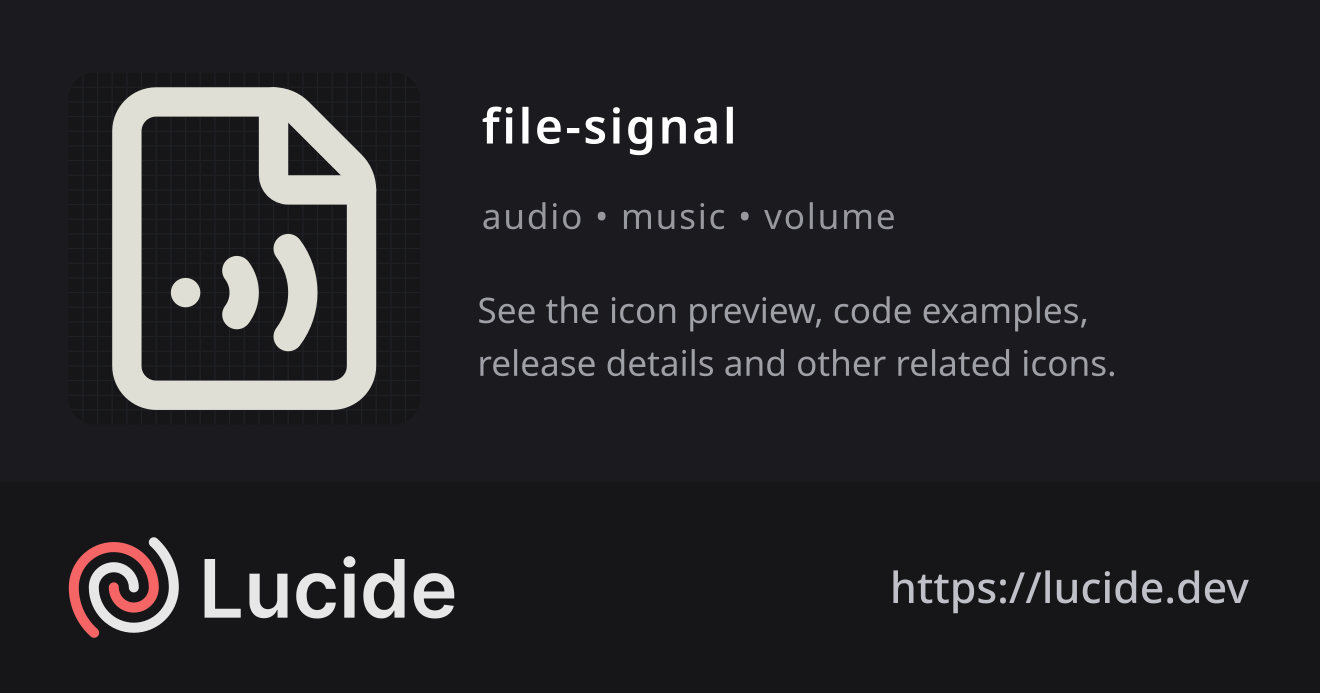 file-signal icon details – Lucide