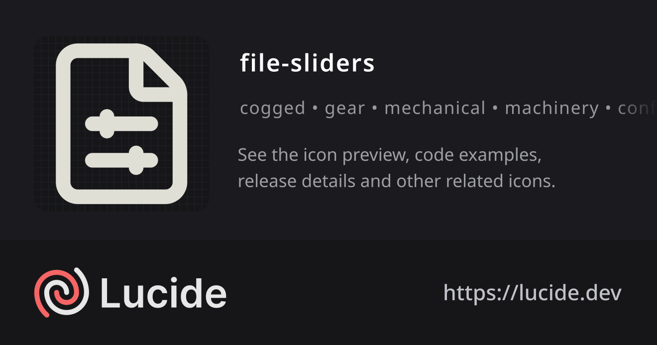 file-sliders icon details – Lucide