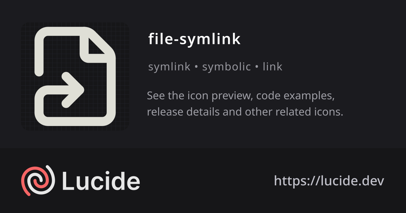 file-symlink icon details – Lucide