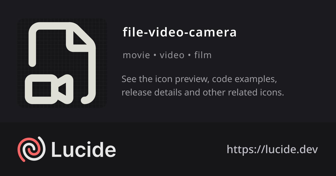 file-video-camera icon details – Lucide