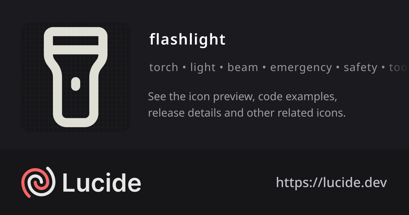 flashlight icon details – Lucide
