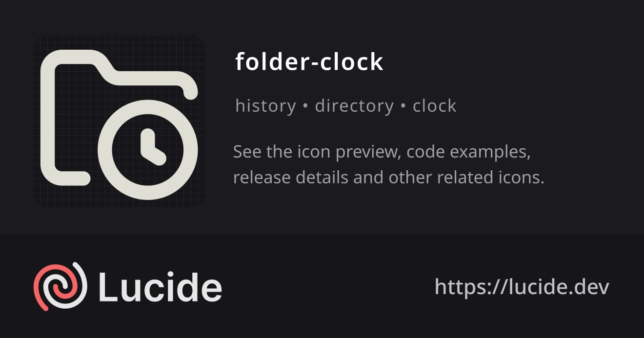 folder-clock icon details – Lucide