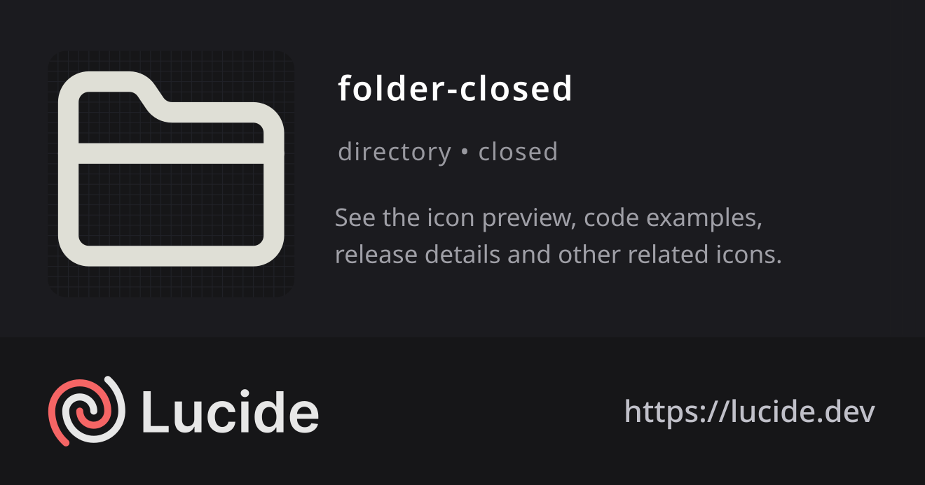 folder-closed icon details – Lucide