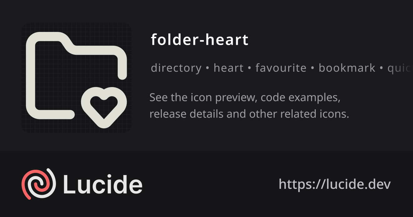 folder-heart icon details – Lucide