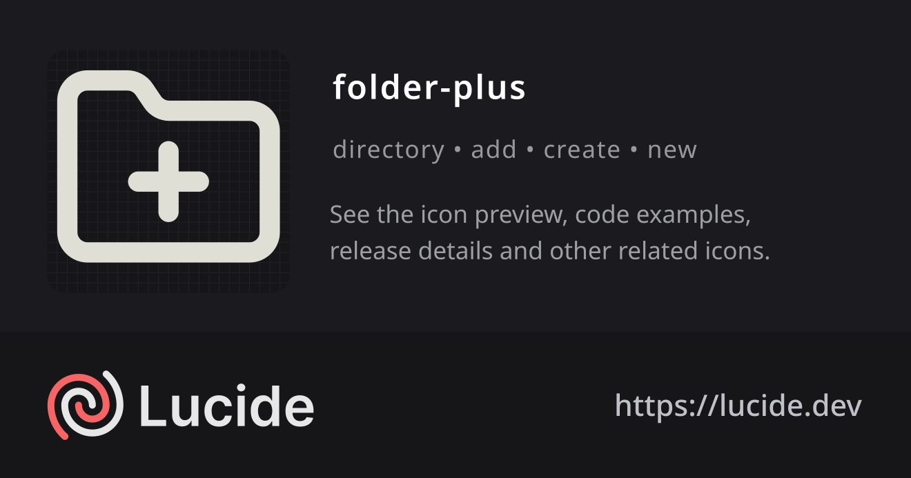folder-plus icon details – Lucide