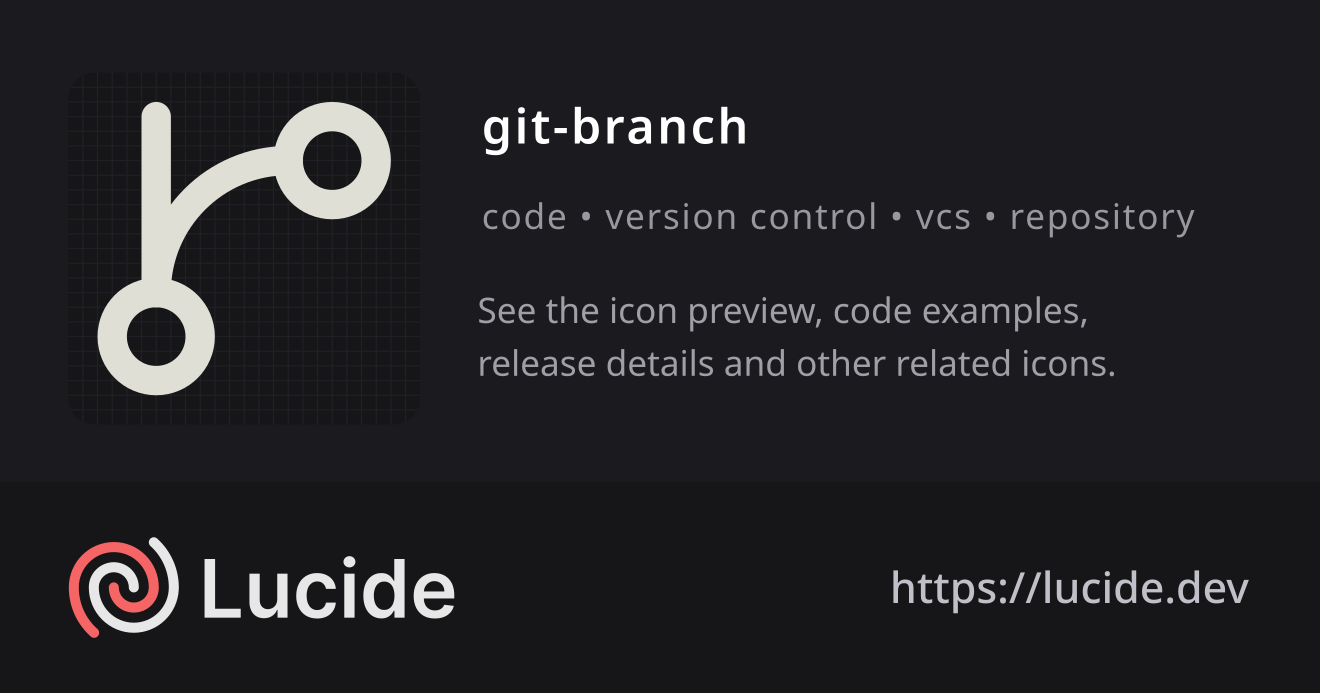 git-branch icon details – Lucide