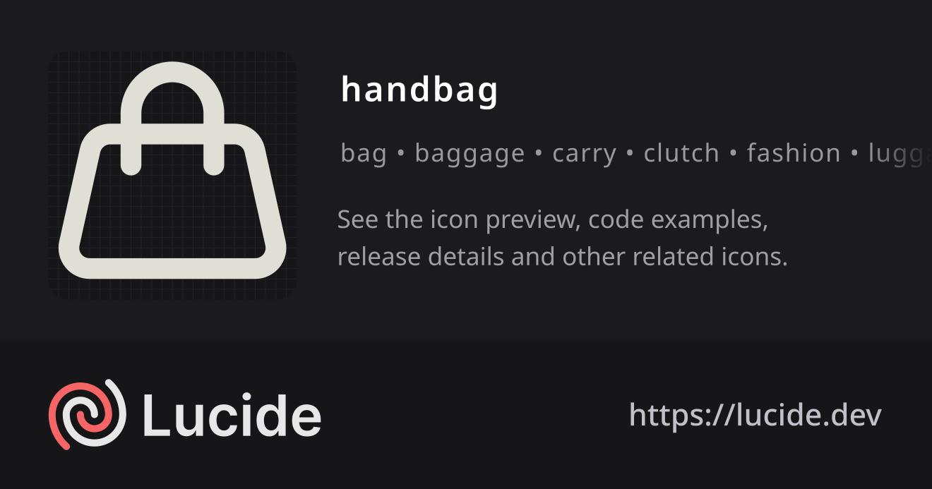 handbag icon details – Lucide