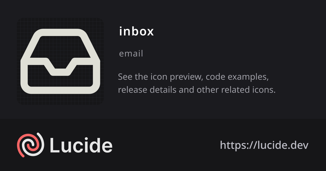 inbox icon details – Lucide