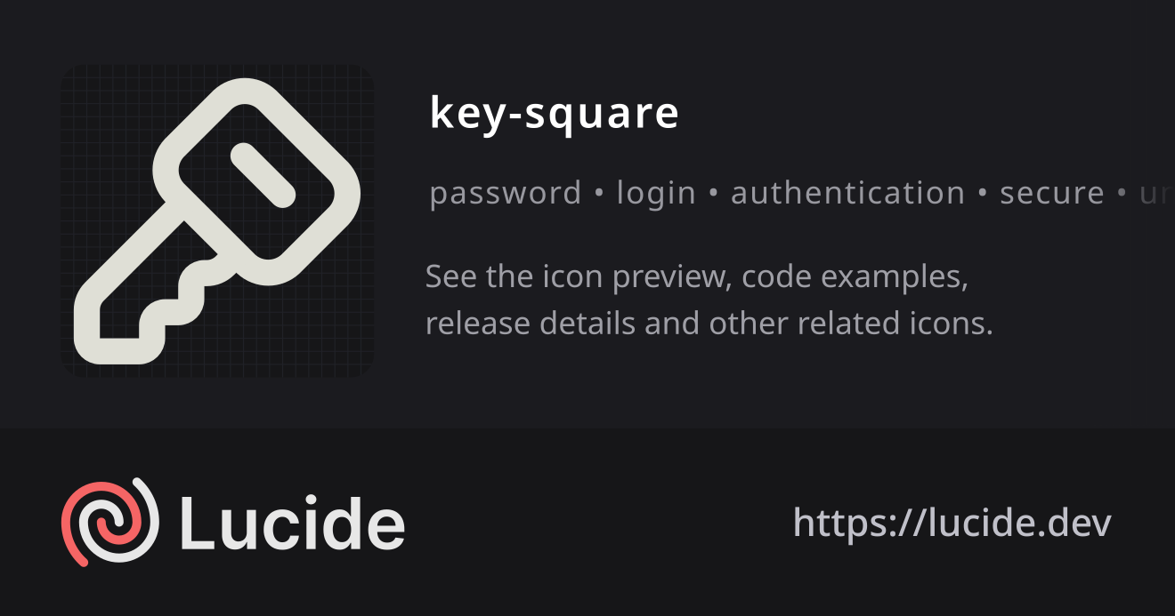 key-square icon details – Lucide