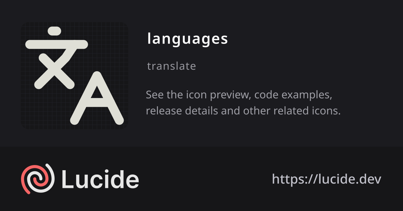 languages icon details – Lucide