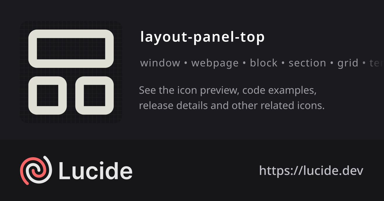 layout-panel-top icon details – Lucide