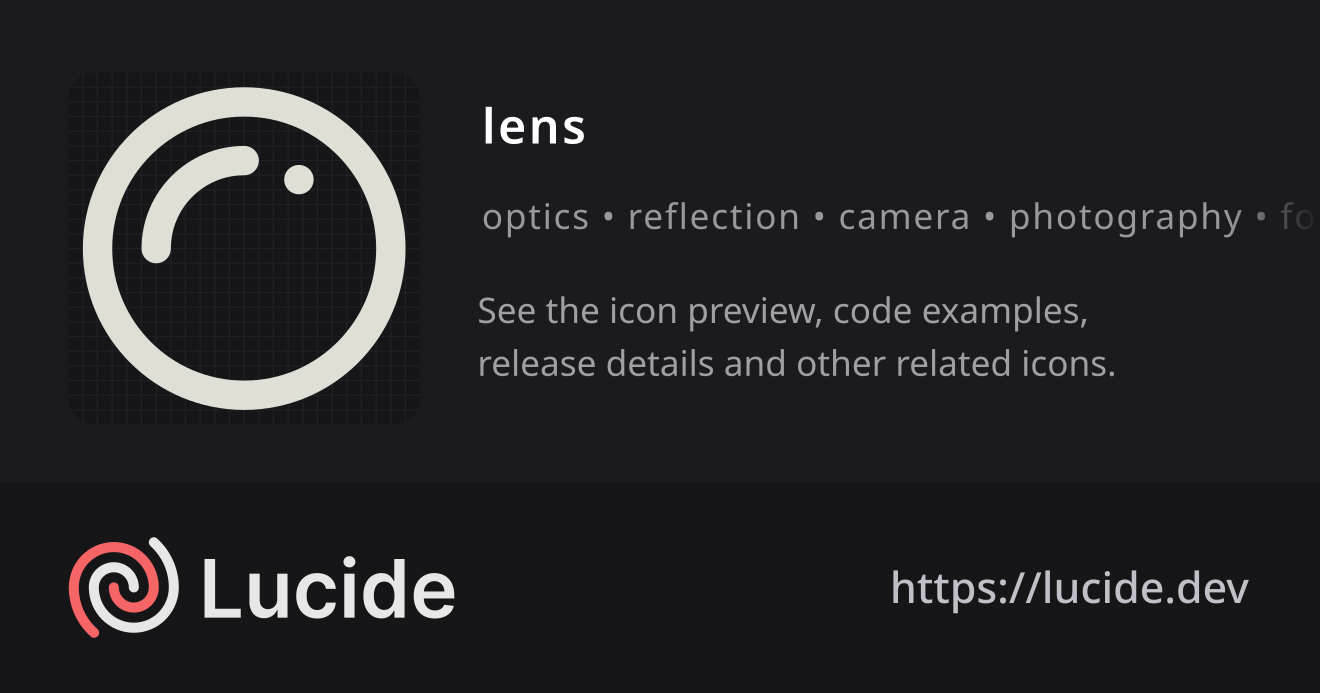 lens icon details – Lucide