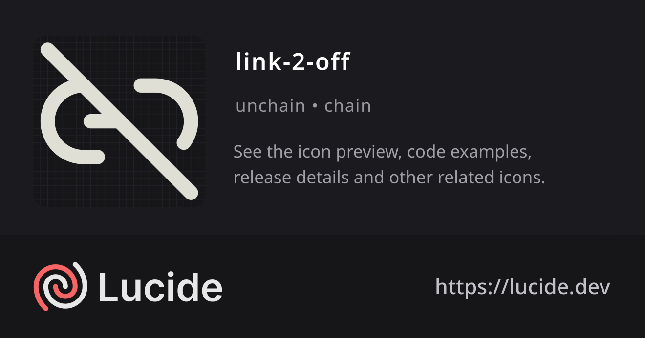 link-2-off icon details – Lucide