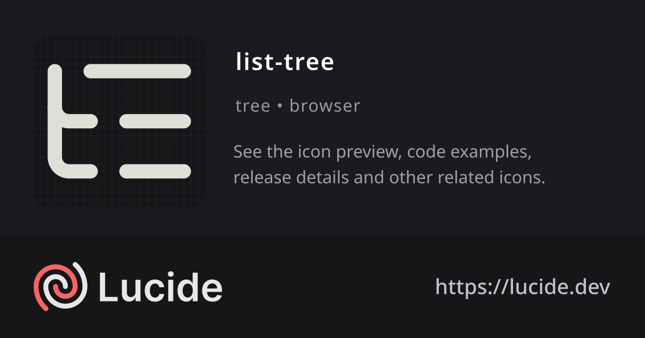 list-tree icon details – Lucide