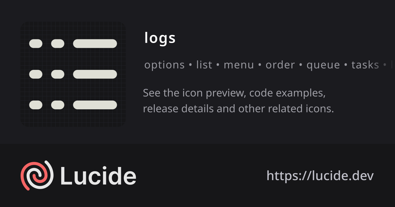 logs icon details – Lucide