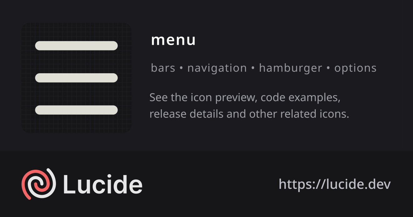 menu icon details – Lucide