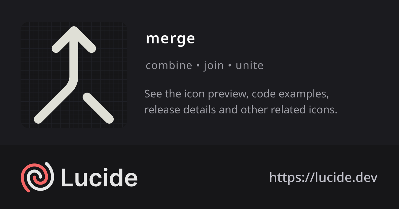 merge icon details – Lucide