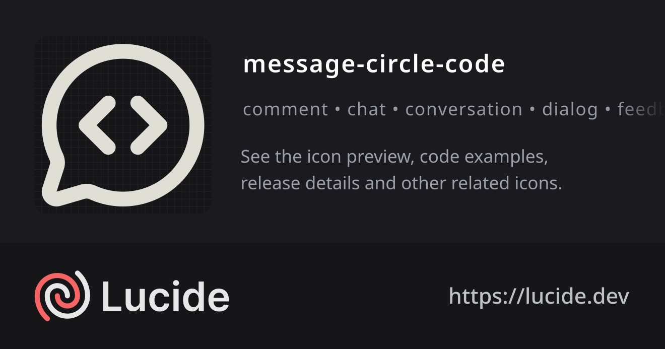 message-circle-code icon details – Lucide